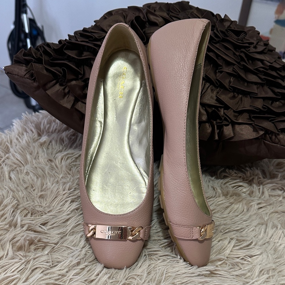 Coach Women's Blush Leather Flats